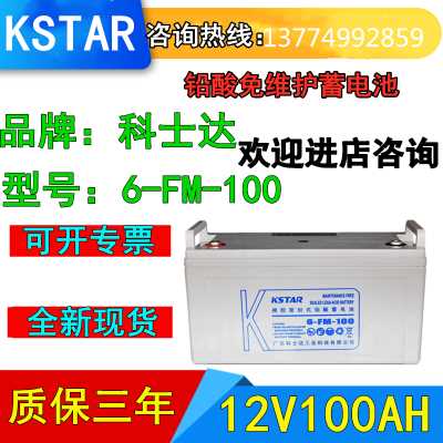 科士达蓄电池12V100AH 6-FM-100 UPS电源直流屏用免维护蓄电池