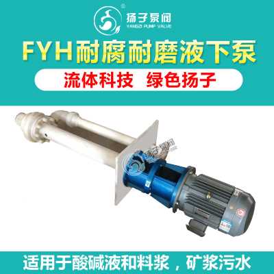 FYH型立式塑料化工液下泵 耐磨耐磨液下泵 立式污水泵 深度可定制