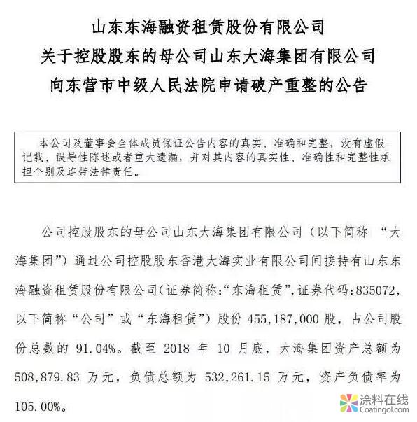 2018年，山东倒下了4家“500强化工企业” 中国涂料在线，coatingol.com