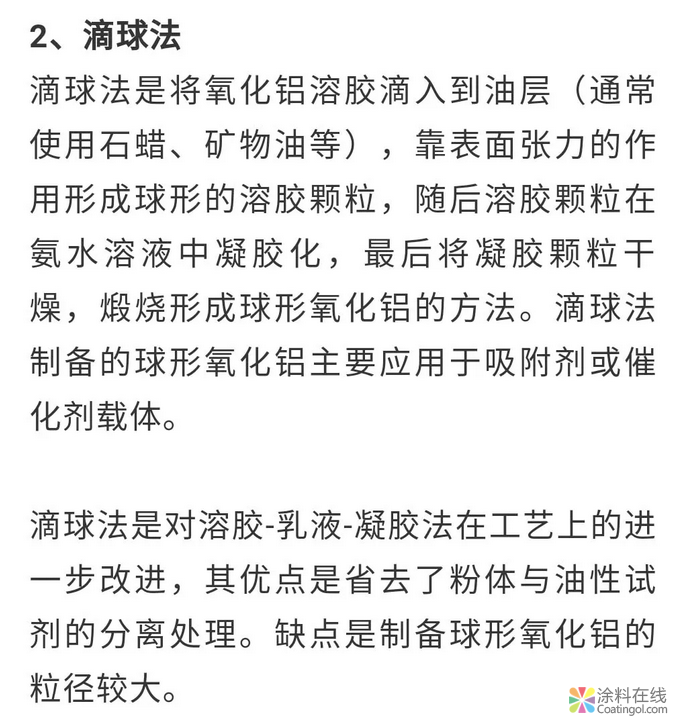 几种球形氧化铝的制备方法及应用 中国涂料在线，coatingol.com
