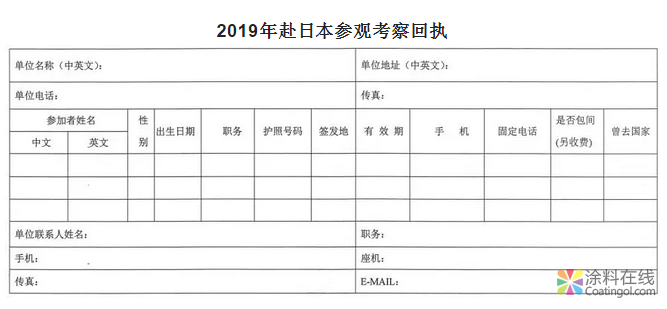 通知 | 关于2019年赴日参加日本大阪国际涂料展览会的通知 中国涂料在线，coatingol.com