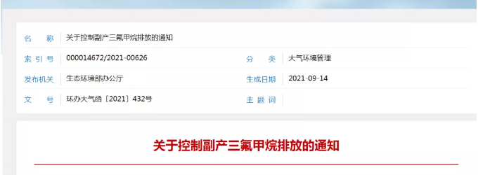生态环境部：9月15日起副产的三氟甲烷不得直接排放 涂料在线,coatingol.com