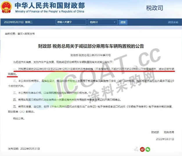大幅减税！PPG、艾仕得、巴斯夫、立邦、要火了！ 涂料在线,coatingol.com
