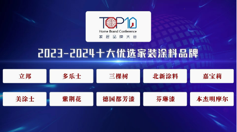 紫荆花上榜2023-2024十大优选家装涂料品牌 涂料在线,coatingol.com